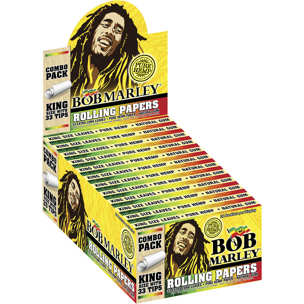  BOB MARLEY KING SIZE PURE HAMP PAPER+ TIPS - KING - 24CT 
