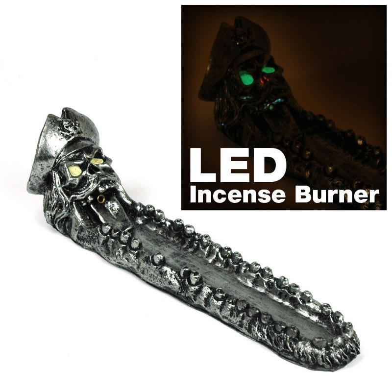 CHIEF CAPTAIN SKULL LED INCENSE BURNER N017 