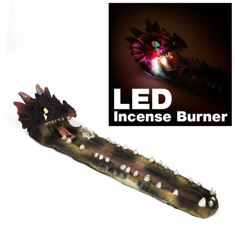  RED DRAGON & TEETH LED INCENSE BURNER N015 