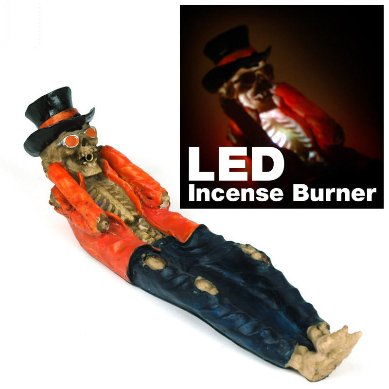  TOP HAT SKELETON LED INCENSE BURNER N006 