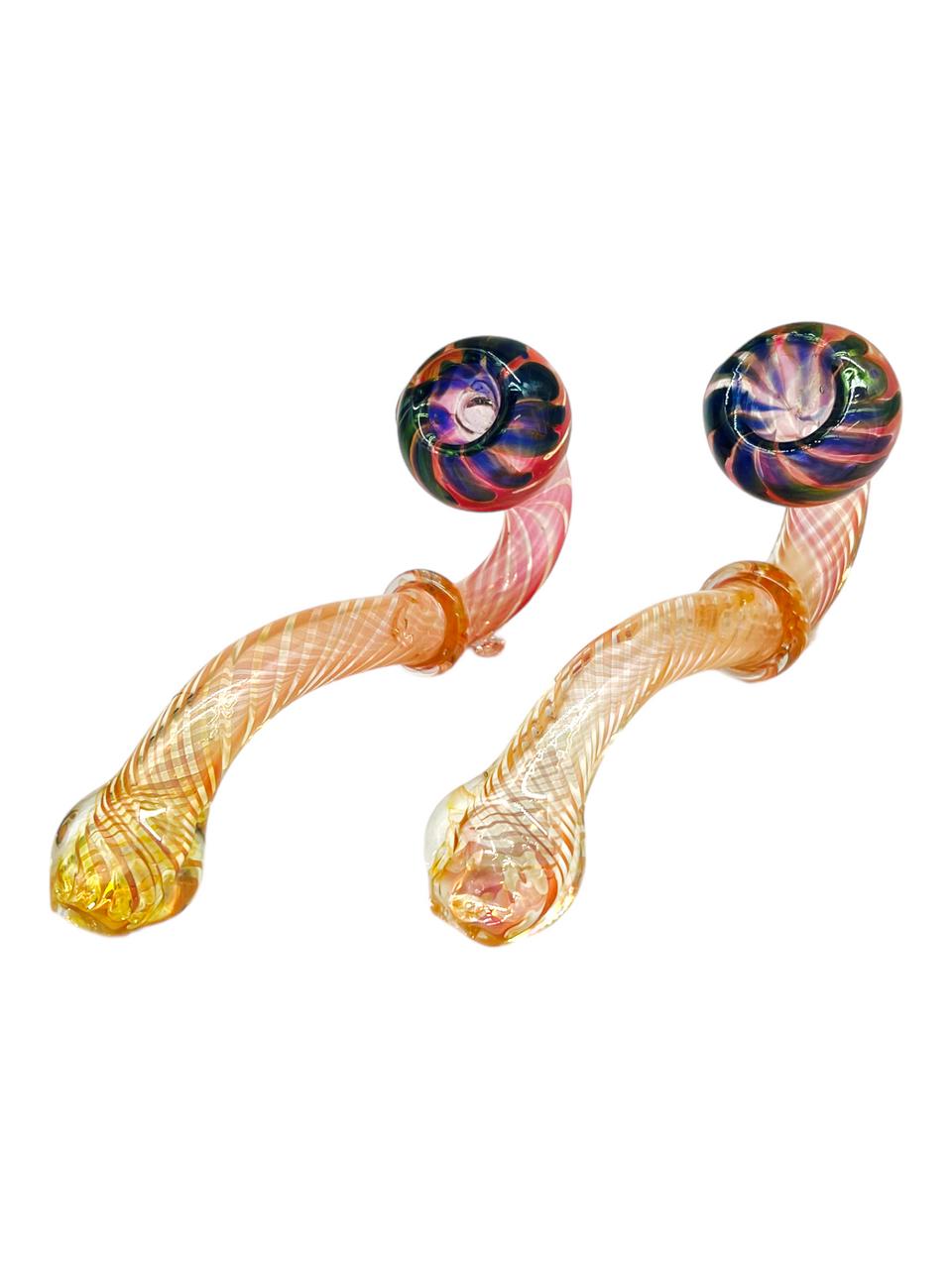  GOLD FUMED SHERLOCK HANDPIPE 5" - 2CT 