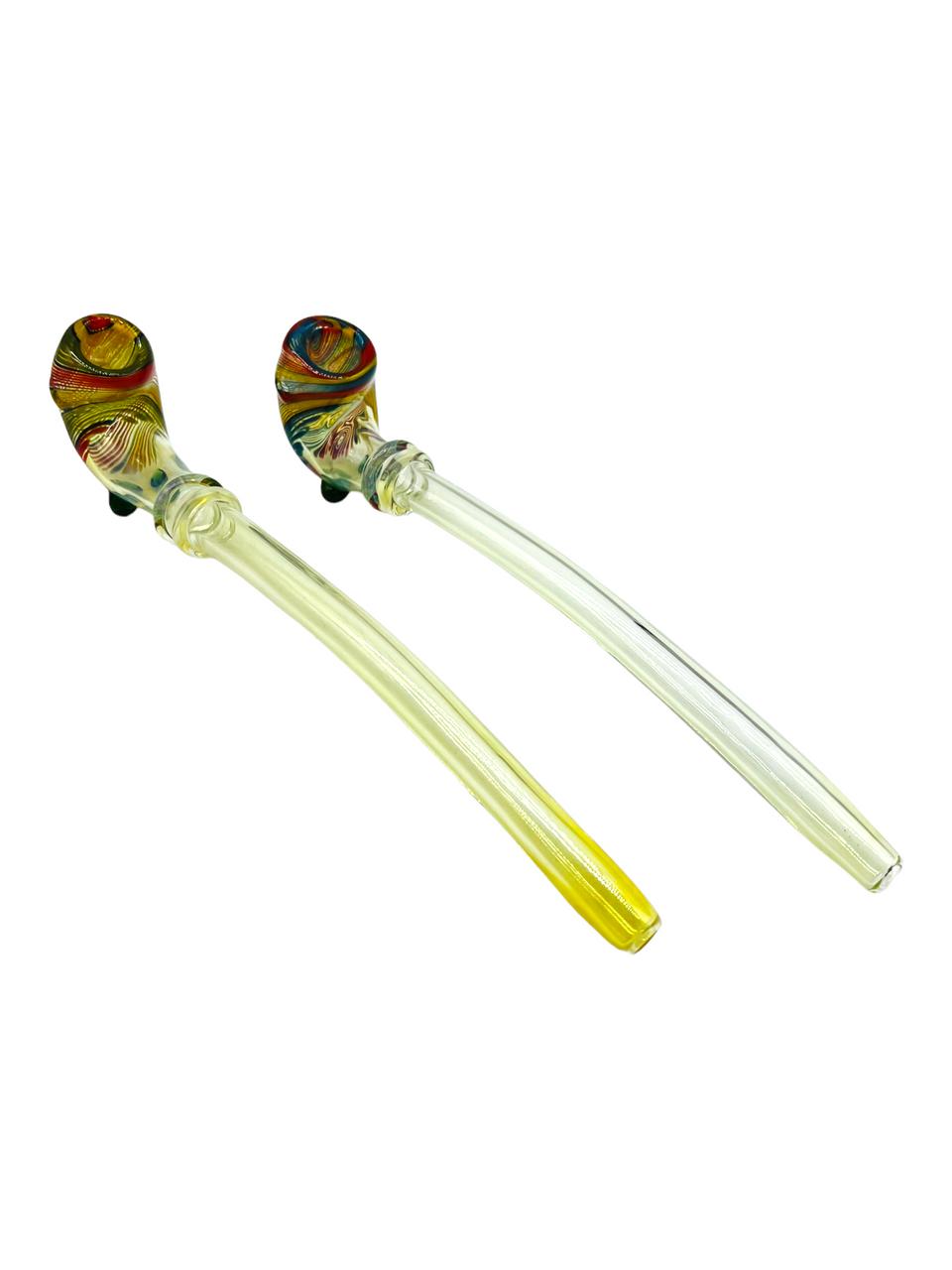  TWISTED RASTA HEAD SILVER FUMED BODY SHERLOCK HANDPIPE 10" - 2CT 