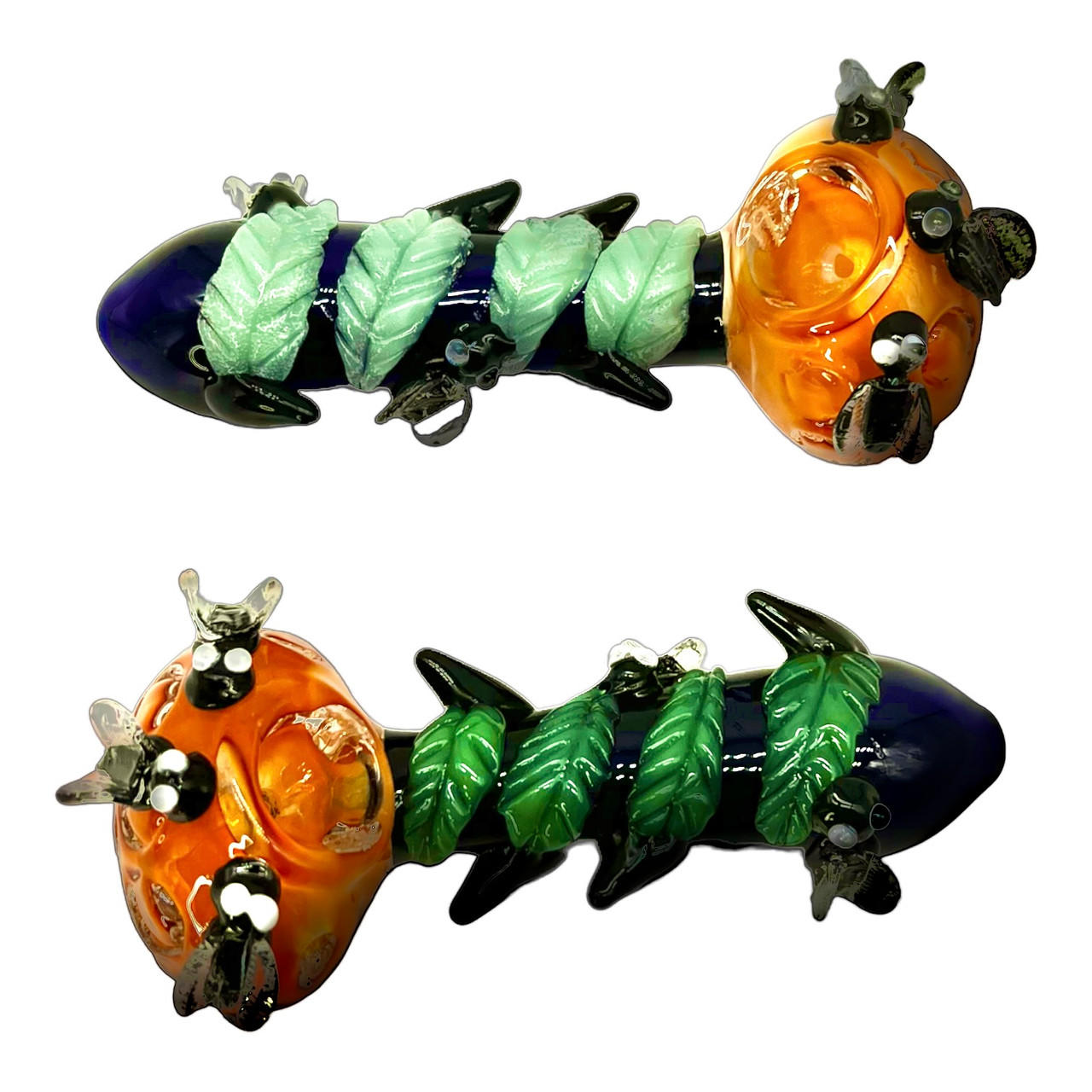  LEAF ON BLACK BODY WITH HONEYCOMB HANDPIPE 5" - 2CT (TR9338) 