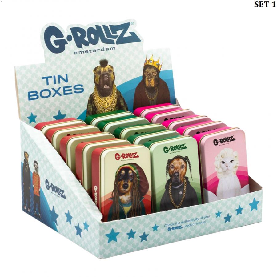 G-ROLLZ - HIT DOGS SMALL TIN TRAY 14 X 18CM