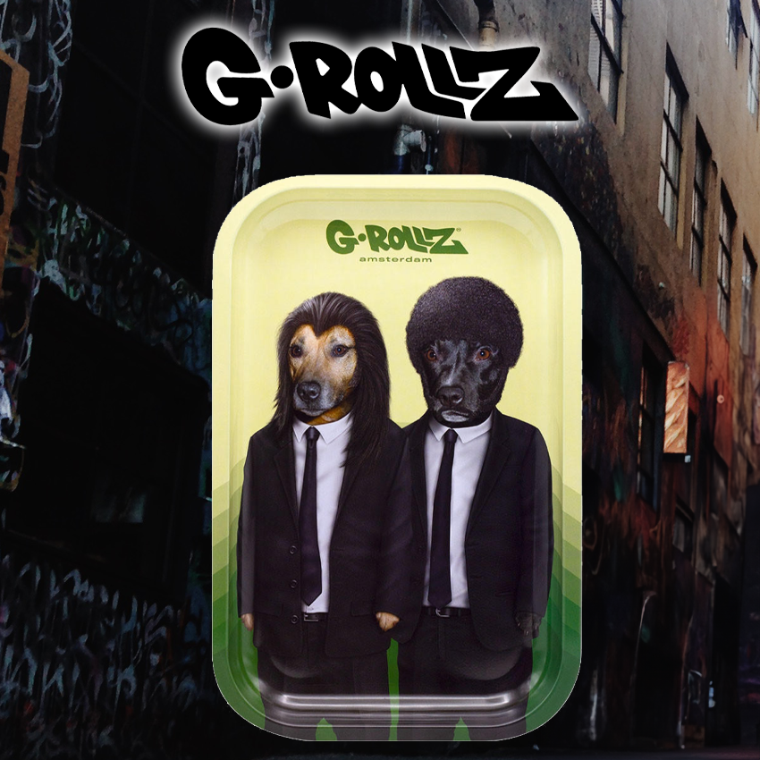 G-ROLLZ - HIT DOGS MEDIUM TIN TRAY 17.5 X 27.5 CM