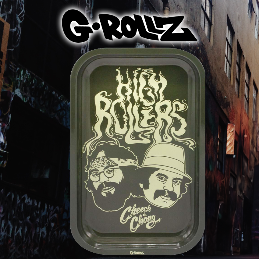 G-ROLLZ - CHEECH & CHONG HIGH ROLLERS MEDIUM TIN TRAY 17.5 X 27.5 CM
