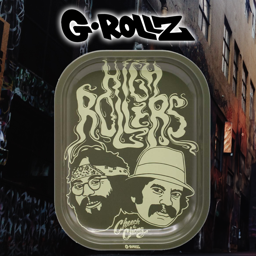 G-ROLLZ - CHEECH & CHONG HIGH ROLLERS SMALL TIN TRAY 14 X 18CM