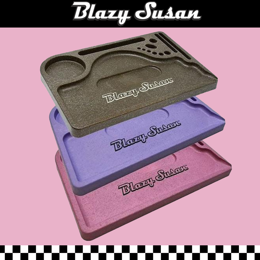 BLAZY SUSAN HEMP PLASTIC ROLLING TRAY