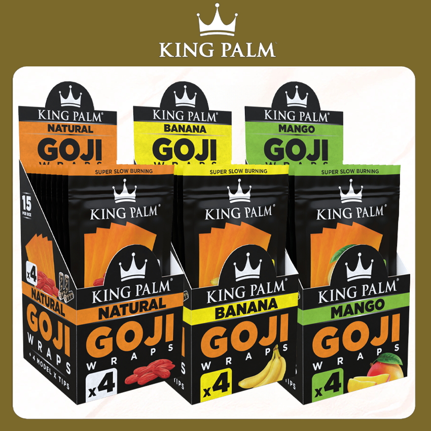 KING PALM GOJI WRAPS 4PK - 15CT DISPLAY