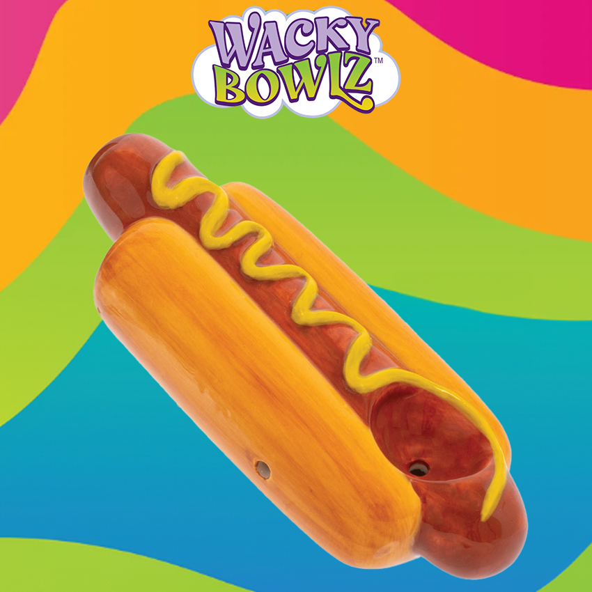 WACKY BOWLZ - 3.5" HOTDOG CERAMIC PIPE - 1CT