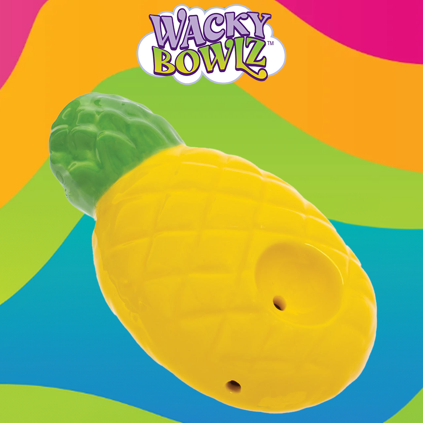 WACKY BOWLZ - 3.5" PINEAPPLE CERAMIC PIPE - 1CT