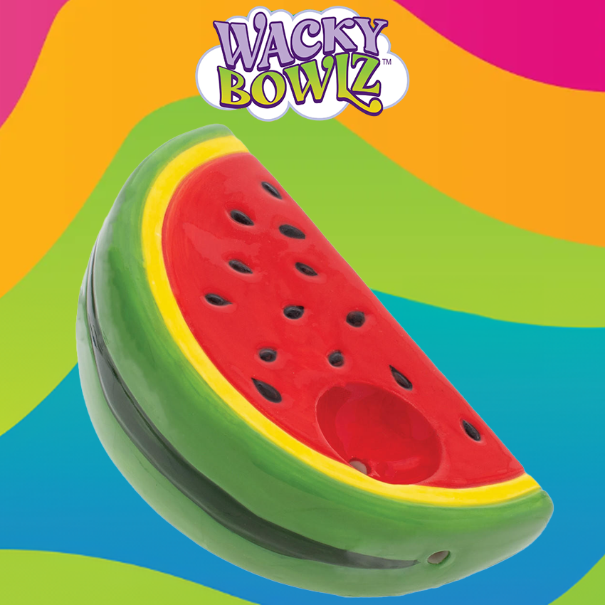 WACKY BOWLZ - 3.5" WATERMELON SLICE CERAMIC PIPE - 1CT