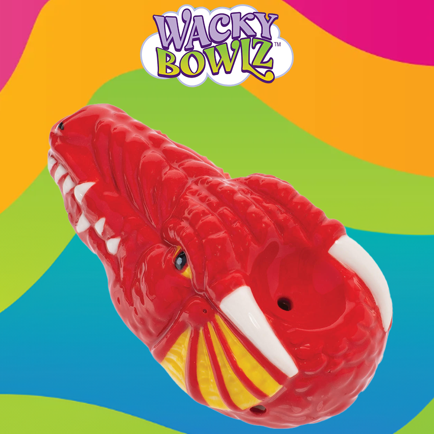 WACKY BOWLZ - 3.5" RED DRAGON CERAMIC PIPE - 1CT