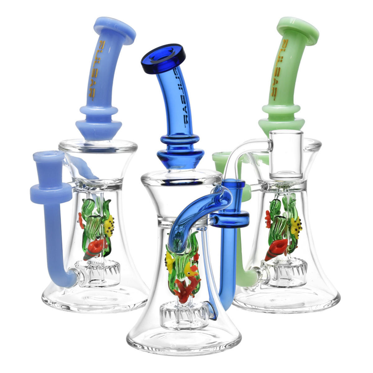  PULSAR SEA HABITAT RECYCLER DAB RIG MIX COLOR | 8.5" | 14MM F - 1CT 