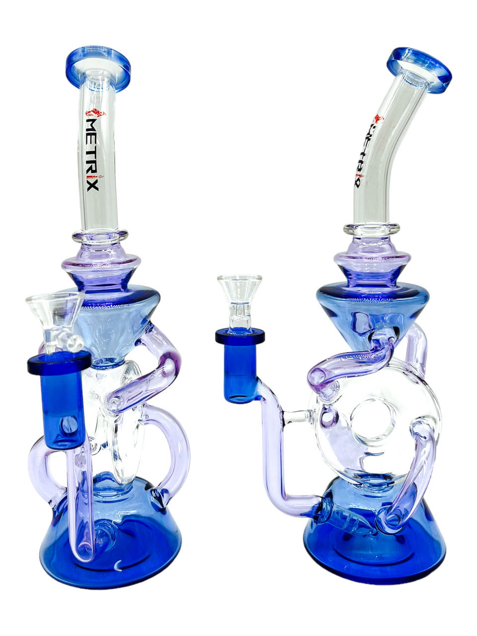  METRIX CONE ON DONUT SHAPED RECYCLER WATERPIPE 10" 