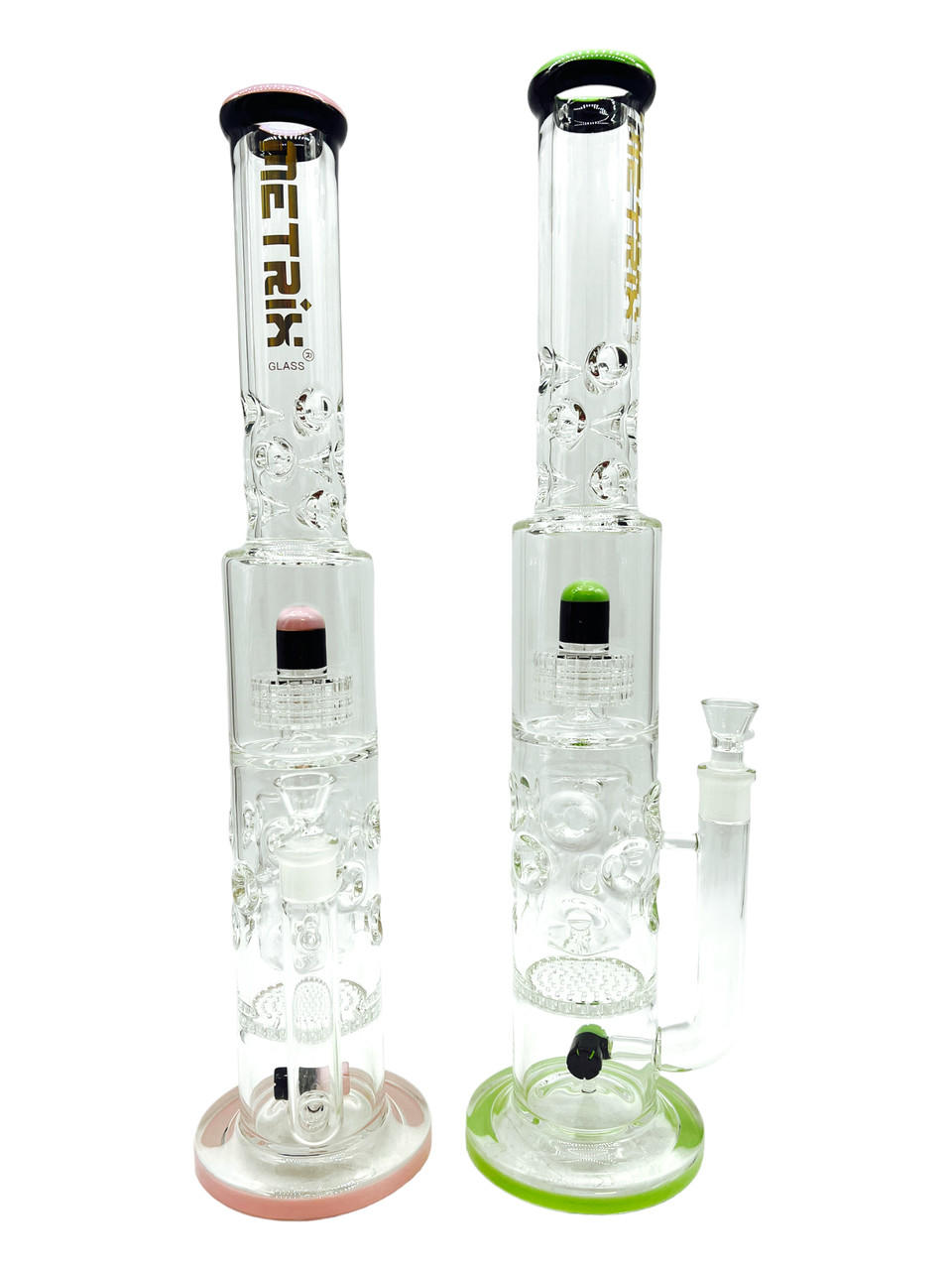  METRIX TRIPLE PERC SWISS ICE CATHCER STRAIGHT WATERPIPE 21" 