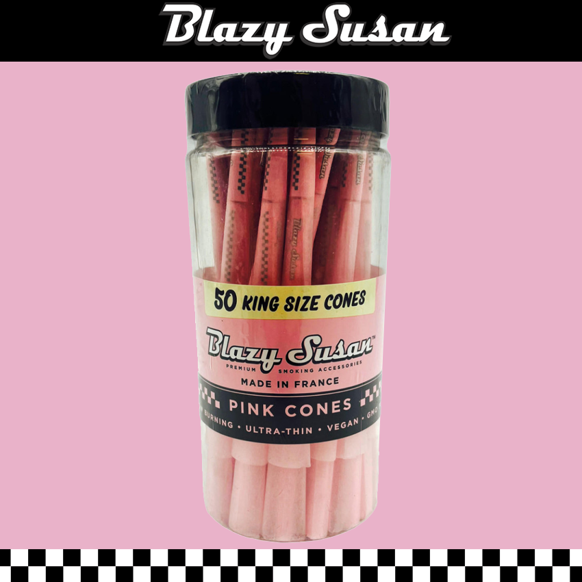 BLAZY SUSAN KING SIZE PINK CONES - 50CT