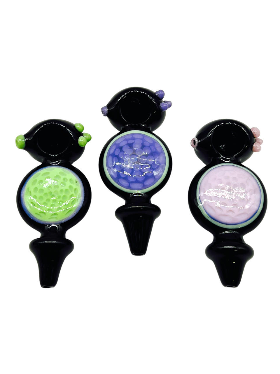  METRIX MILKY COLOR MIDDLE CIRCLE WITH FRITS HANDPIPE 5" - BAG OF 5CT 