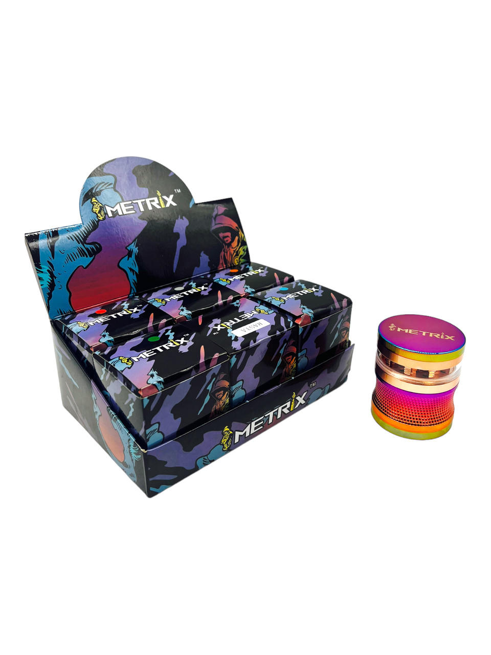  METRIX SEE THROUGH 63MM 4 LAYERS GRINDER - DISPLAY OF 6CT 