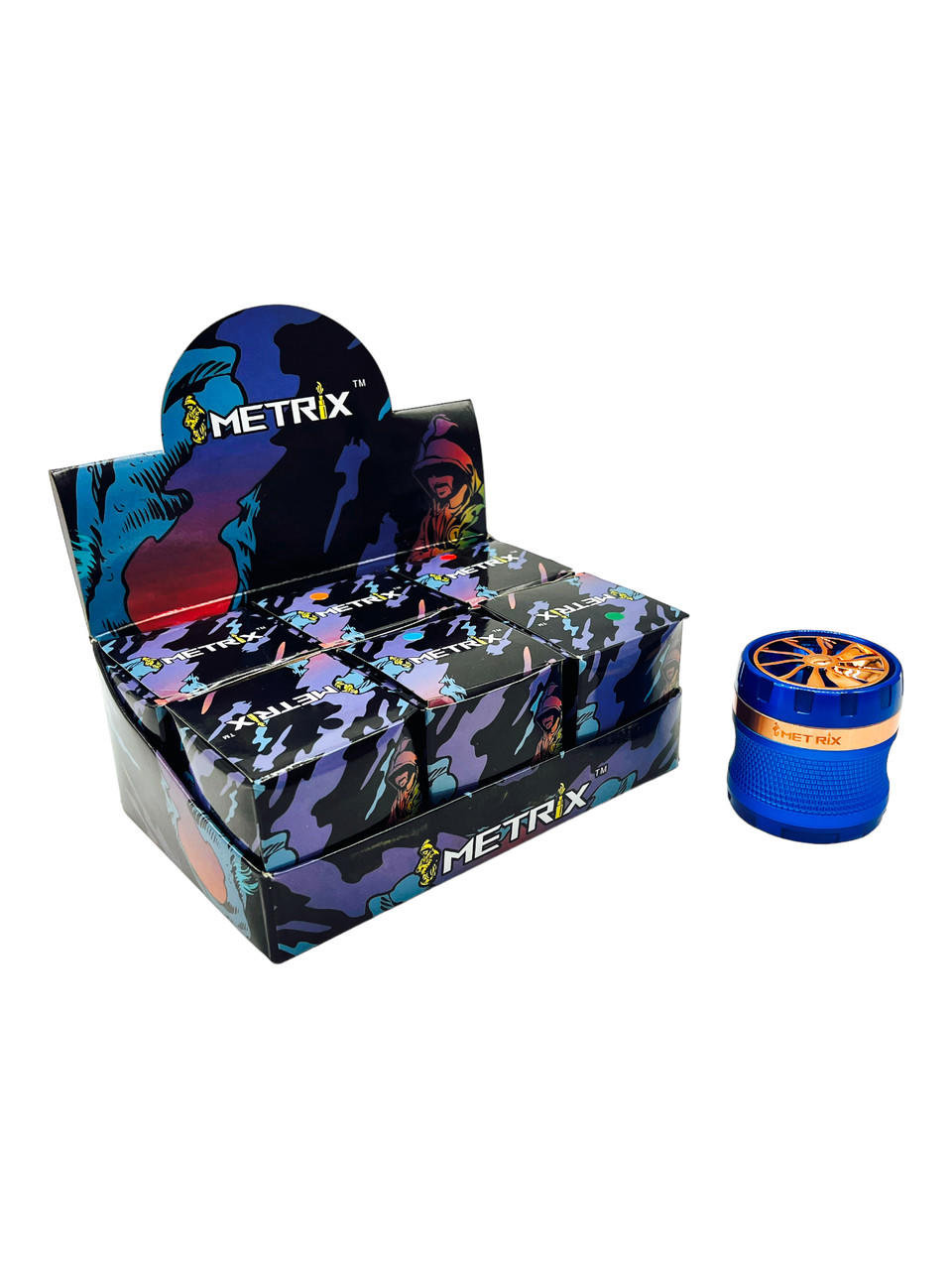  METRIX DOUAL COLOR SPINNER ON TOP 63MM 4 LAYERS GRINDER - DISPLAY OF 6CT 