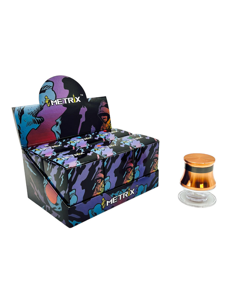  METRIX TRANSPARET BASE 67MM 4 LAYERS GRINDER - DISPLAY OF 6CT 