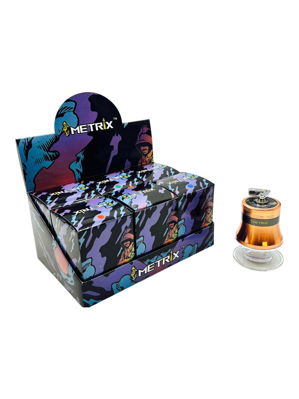  METRIX TRANSPARET BASE HAND CRANK 67MM 4 LAYERS GRINDER - DISPLAY OF 6CT 