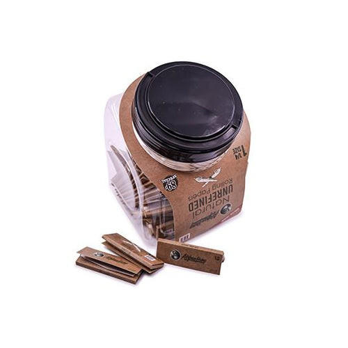  AFGHAN HEMP - 1 1/4 SIZE WHITE ROLLING PAPER BOOKLETS - 50CT JAR 