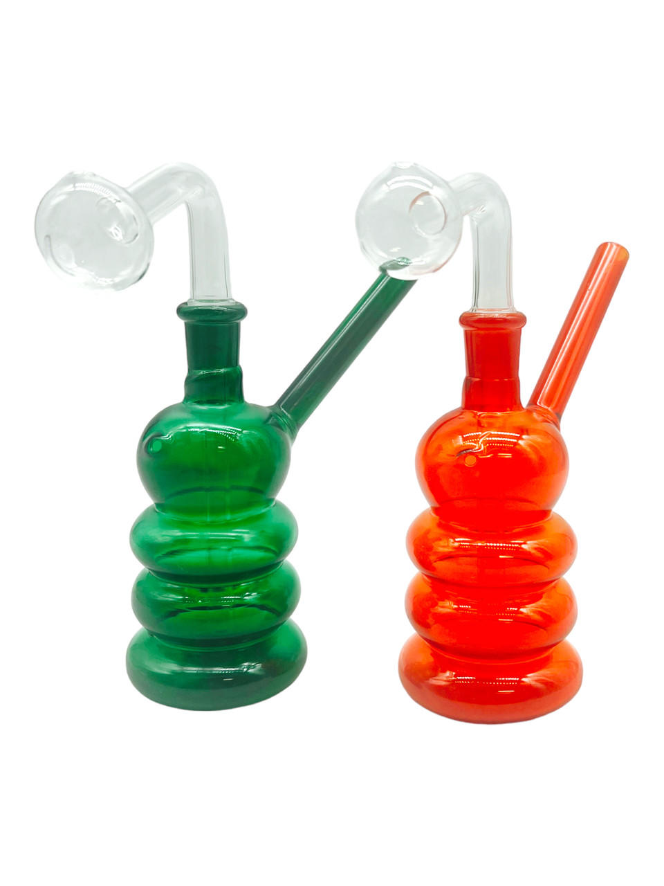  MIX COLOR CLEAR OIL BURNER BUBBLER PIPE 6" - 1CT 