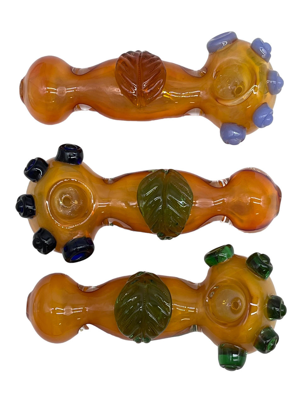  ORANGE FUMED WITH LEAF HANDPIPE 4" - BAG OF 5CT 
