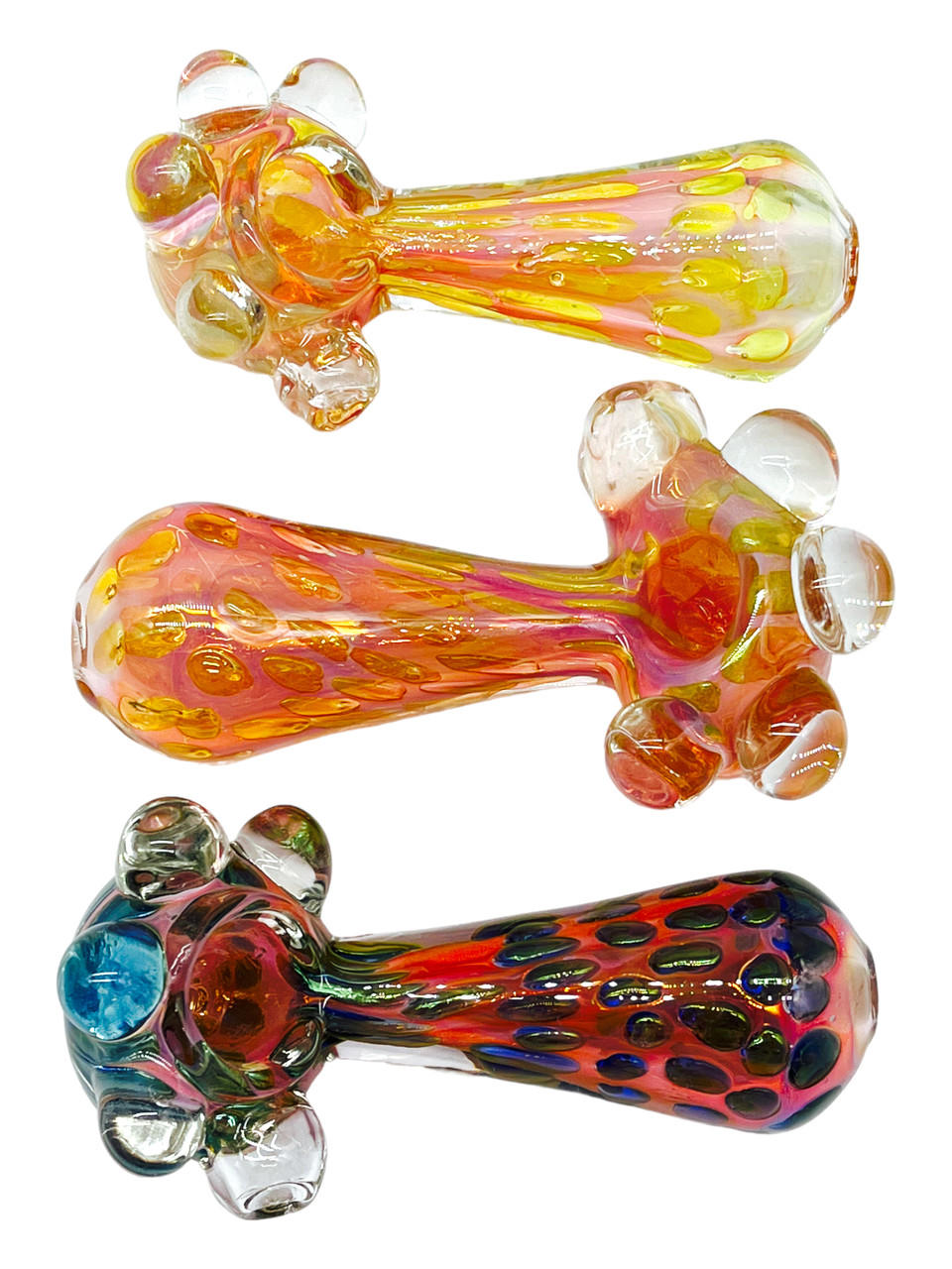  DOTTED FUMED HEAVY FRITS HANDPIPE 4.5" - BAG OF 5CT 