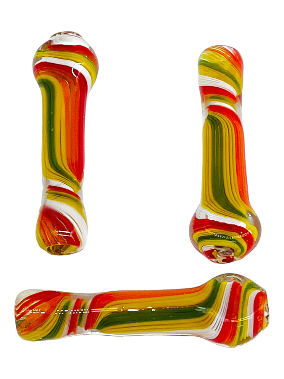  MULTI COLOR FUMED PREMIUM CHILLUM 3.5" - BAG OF 10CT 
