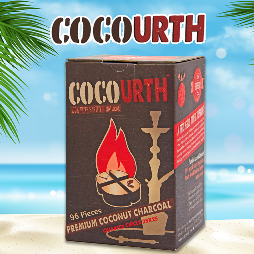 COCOURTH QUARTER CIRCLE HOOKAH CHARCOAL - 96CT