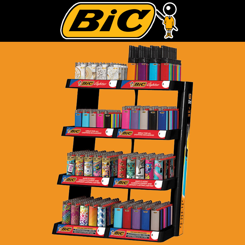 BIC 8 TIER POWERHOUSE LIGHTER DISPLAY - 414CT