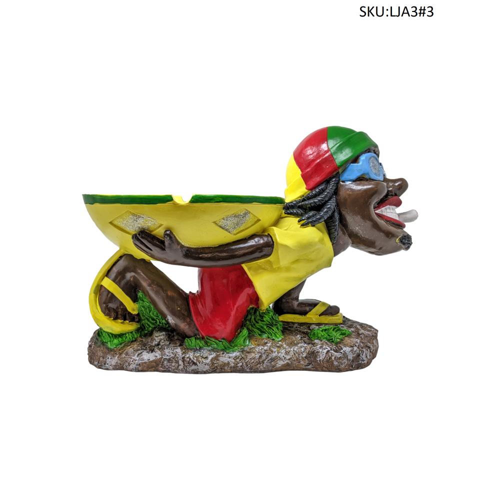  LARGE BACK JAMAICAN MAN ASHTRAY (LJA3) 