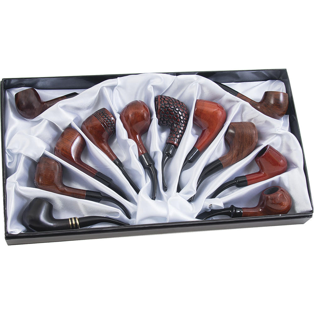  LUCIENNE WOODEN PIPES MIX DESIGN - 12CT DISPLAY 