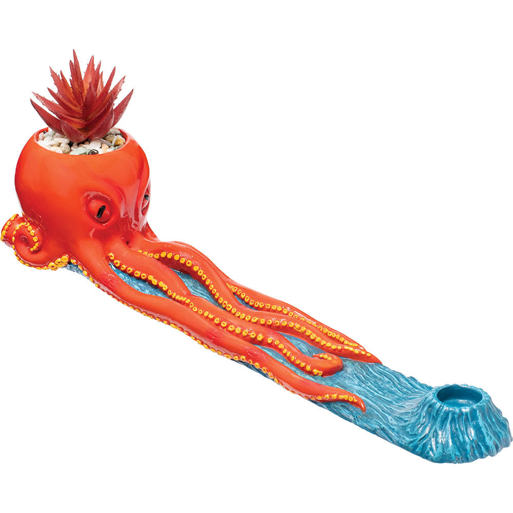  FUJIMA OCTOPUS INCENSE BURNER WITH PLANT 12.5" 