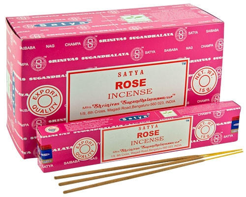  SATYA - ROSE INCENSE 1 STICKS - 12CT 