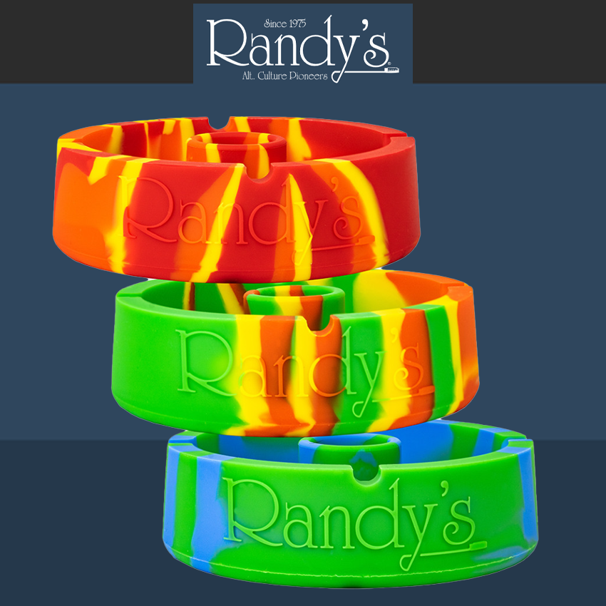 RANDY'S 5″ CIRCLE SILICONE ASHTRAY - 6CT DISPLAY