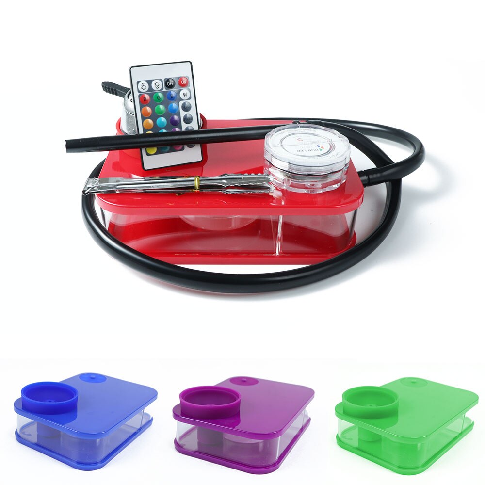 ACRYLIC FLAT HOOKAH WITH LED MIXED COLOR (HOOKAH266)