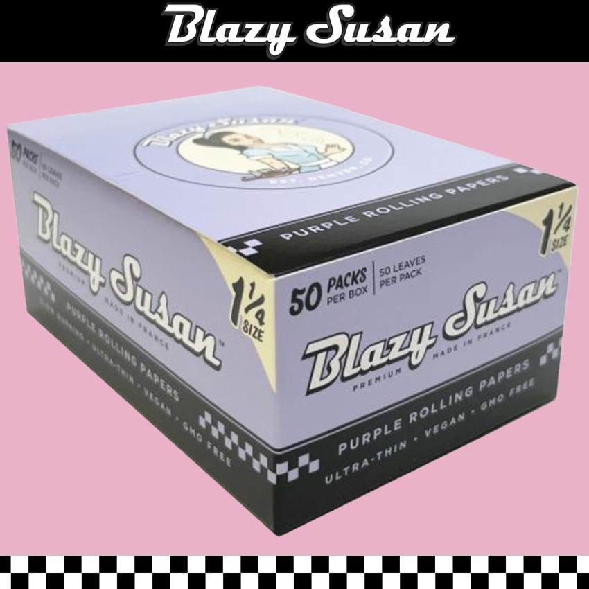 BLAZY SUSAN 1 1/4 PURPLE UNBLEACHED ROLLING PAPERS - 50CT