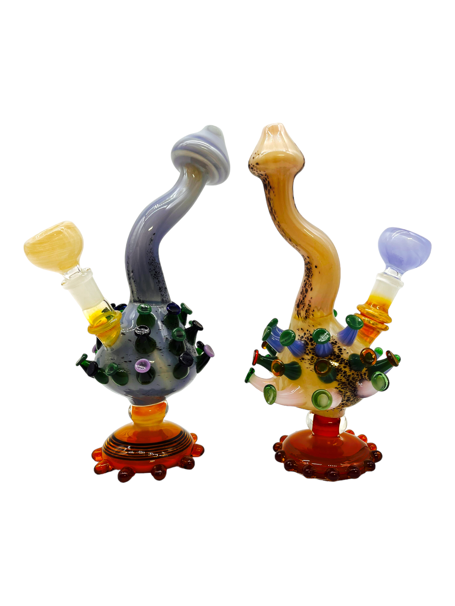 HAND ART ARTISTIC MUSHROOM WATERPIPE 10"