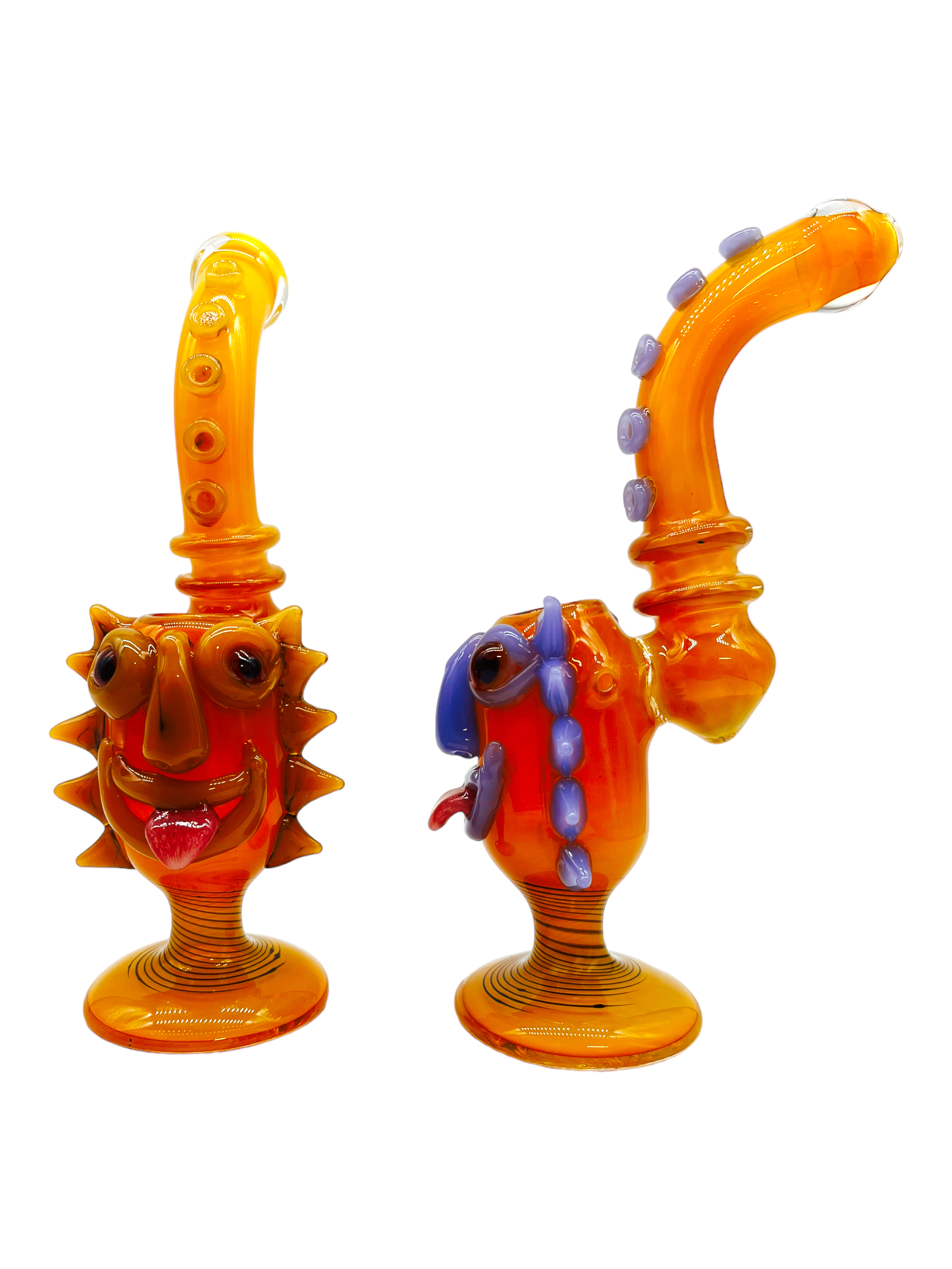 HAND ART ARTISITIC SKULL WATERPIPE 9"