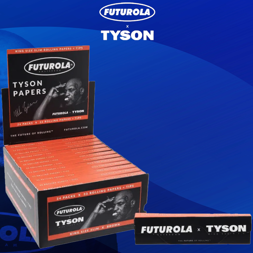 FUTUROLA X TYSON RANCH - KING SIZE SLIM ROLLING PAPER BOOKLET WITH FILTERS - 24CT DISPLAY