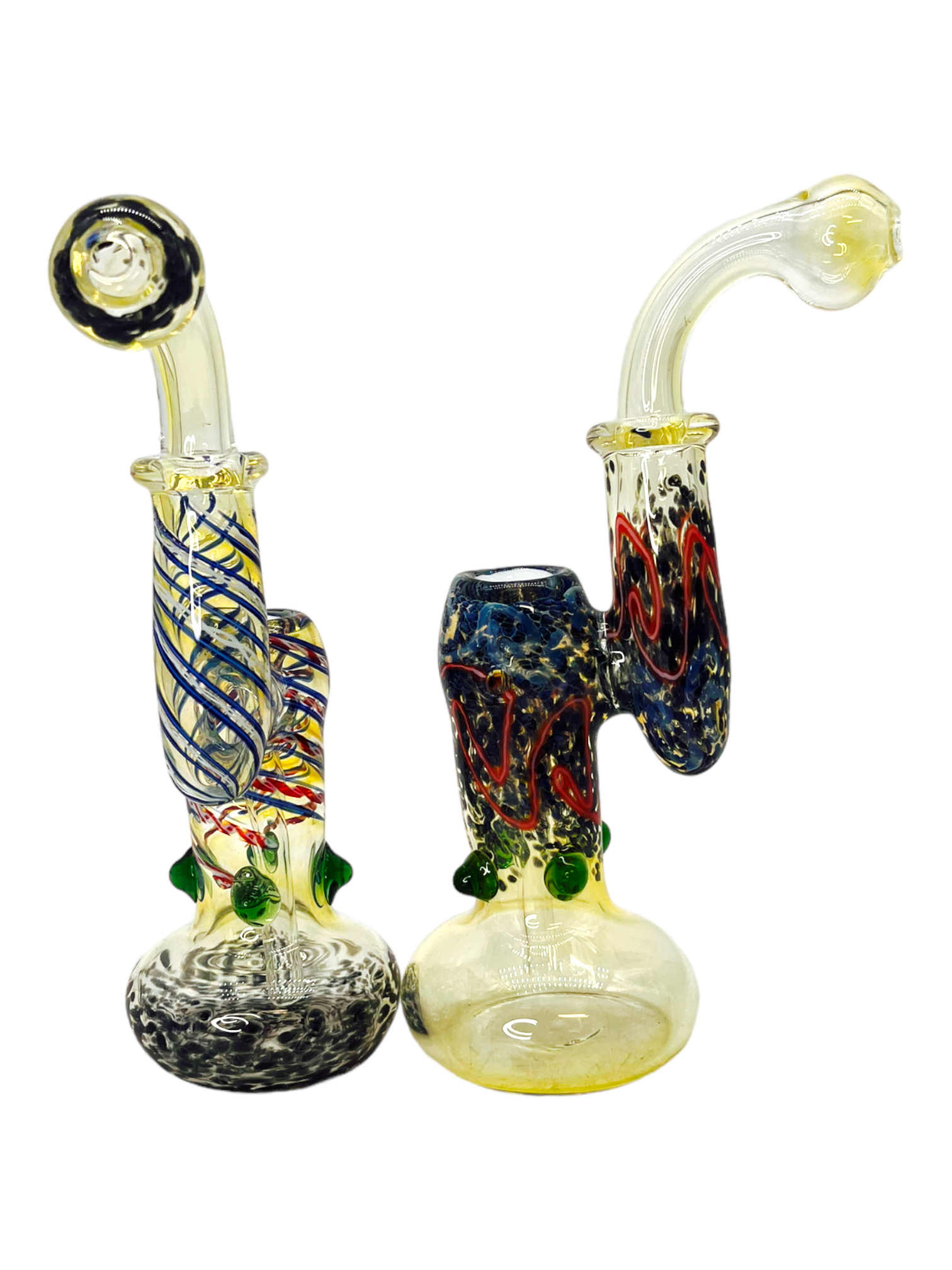 HEAVY FUMED BODY FRITS BUBBLER 8"
