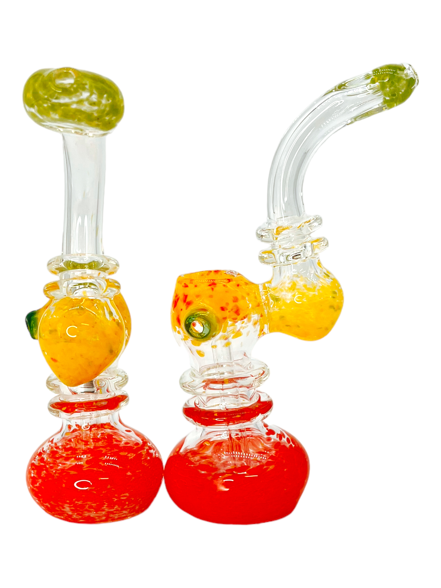 HEAVY DOUBLE VOLUME FUMED BUBBLER 8"