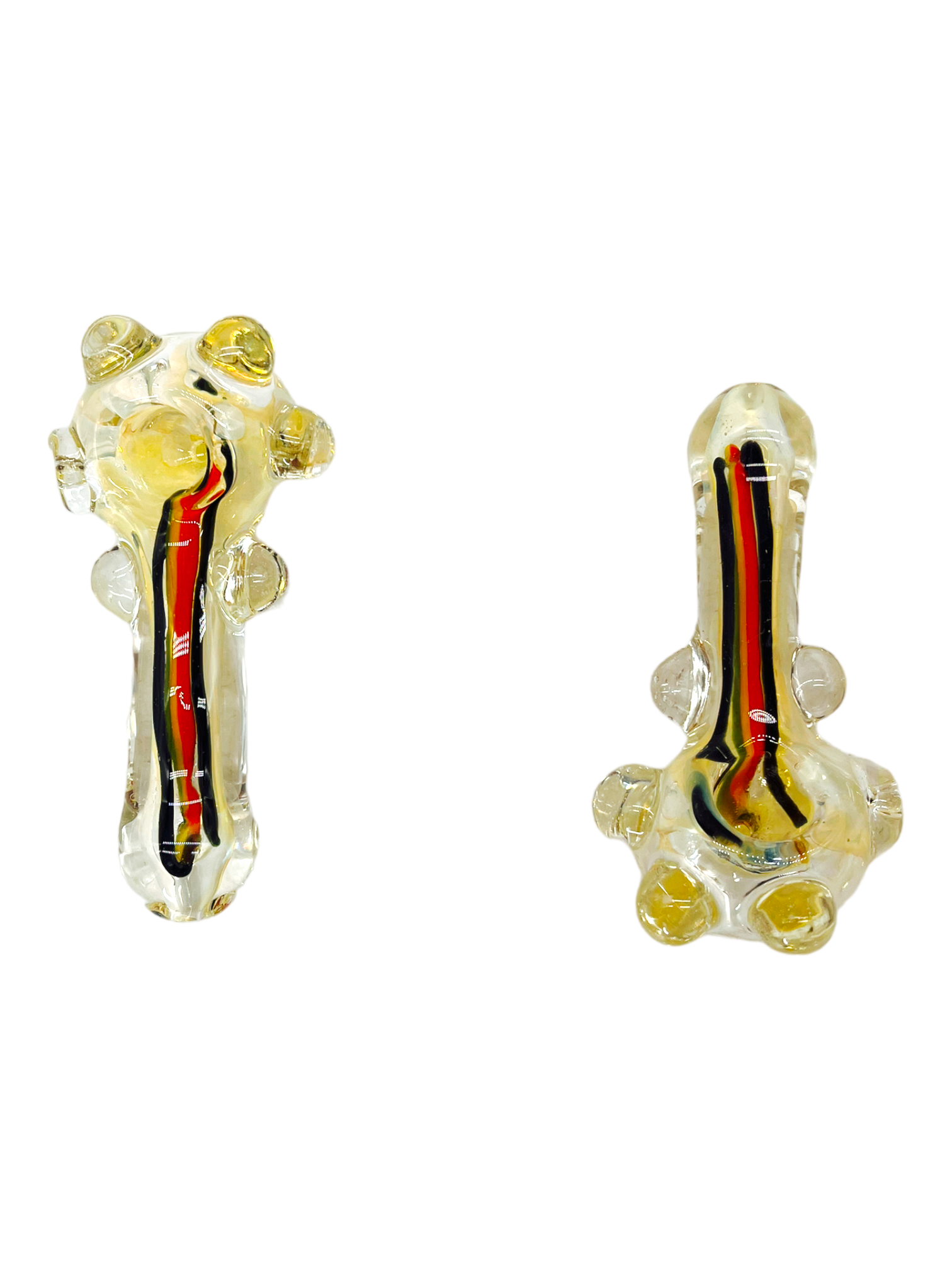 RASTA SRTIPED FRITS GLASS HANDPIPE 4" - 5CT BAG