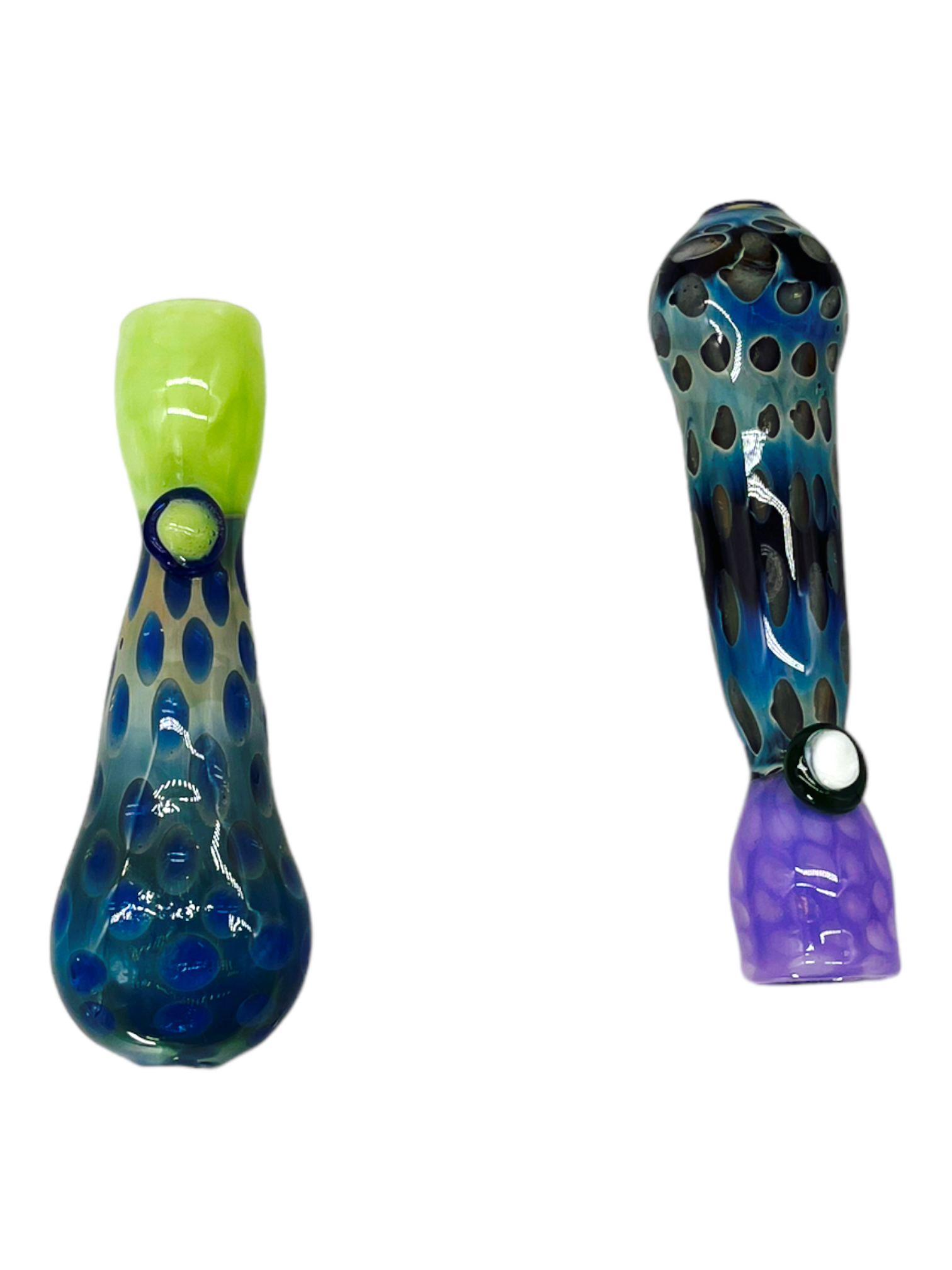 SLIME MOUTH DOTTED GLASS CHILLUM 3" - 10CT BAG