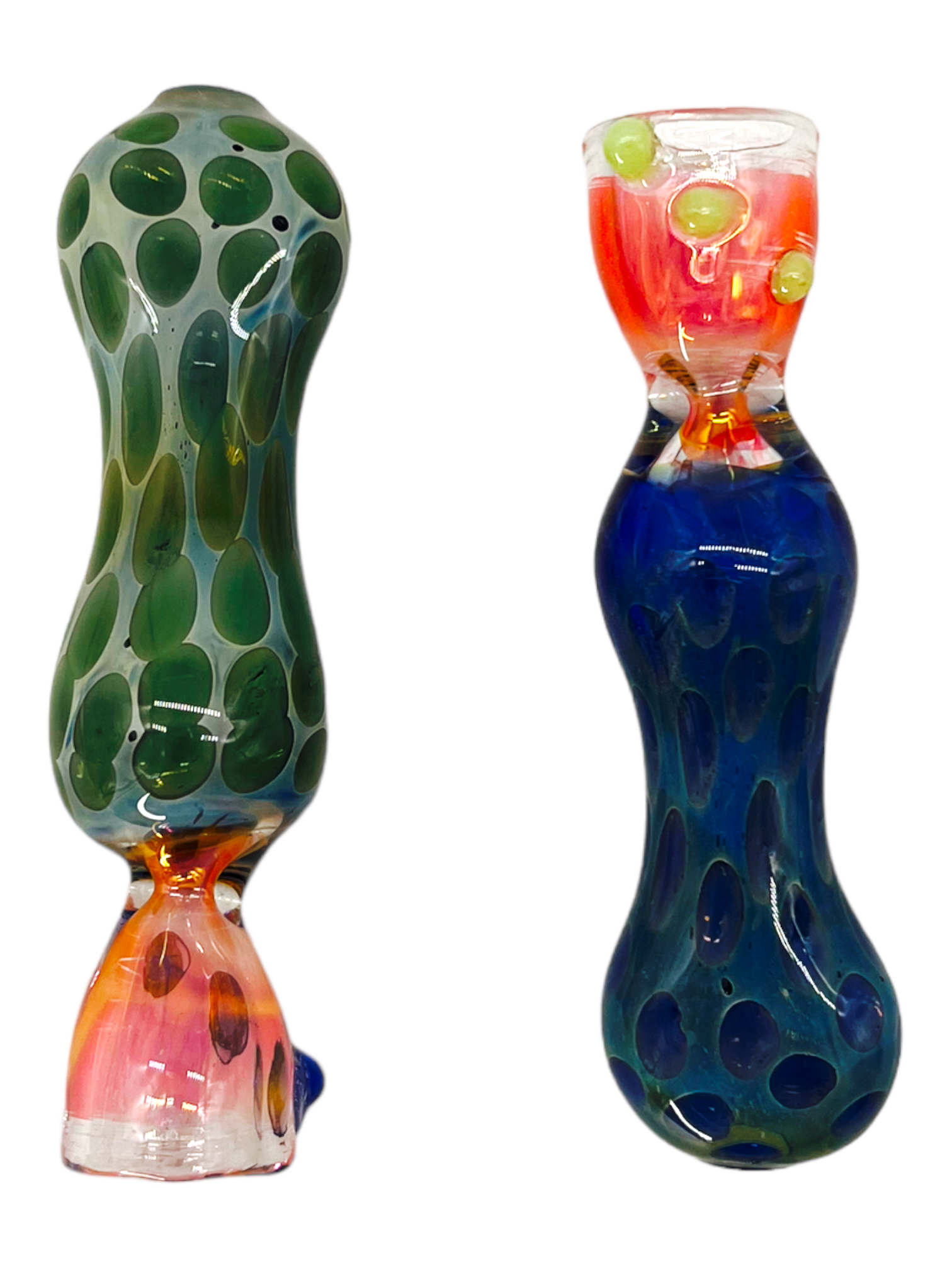 MARBLE HEAD DOTTED GLASS CHILLUM 3" - 10CT BAG