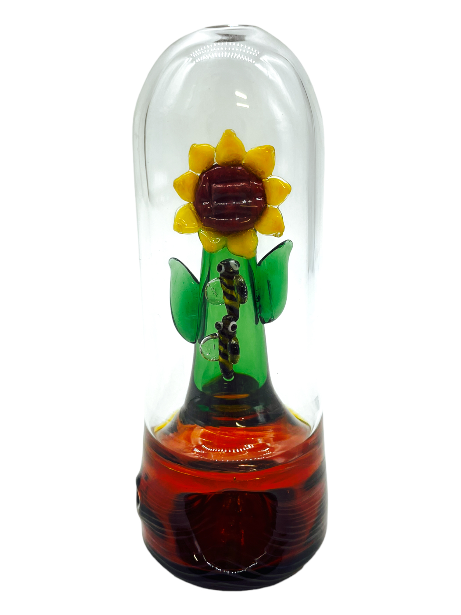 FLOWER STEAM ROLLER GLASS HANDPIPE 6"
