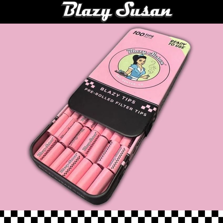 BLAZY SUSAN PRE-ROLLED FILTER TIPS/TIN - 12PK